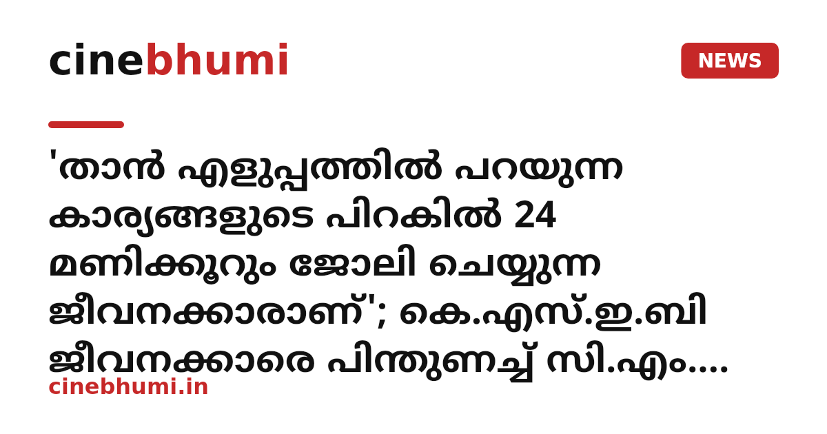 'താന്‍ എളുപ്പത്തില്‍ പറയുന്ന കാര്യങ്ങളുടെ പിറകില്‍ 24 മണിക്കൂറും ജോലി ചെയ്യുന്ന ജീവനക്കാരാണ്'; കെ.എസ്.ഇ.ബി ജീവനക്കാരെ പിന്തുണച്ച് സി.എം.ഡി എം.ജി. രാജമാണിക്യം