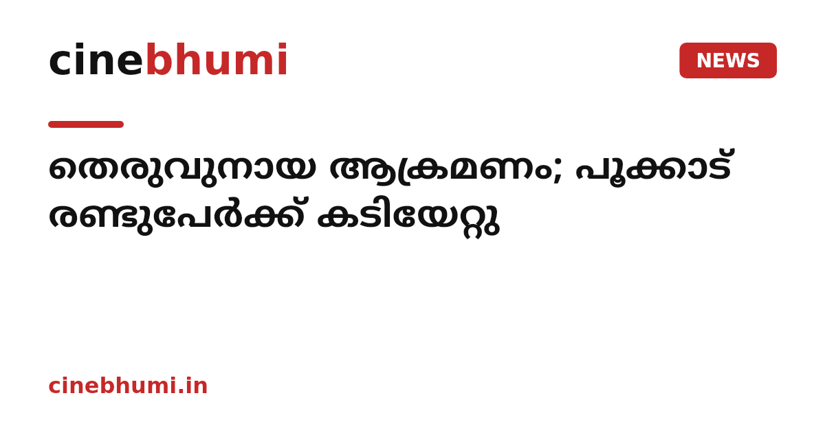 തെരുവുനായ ആക്രമണം; പൂക്കാട് രണ്ടുപേർക്ക് കടിയേറ്റു
