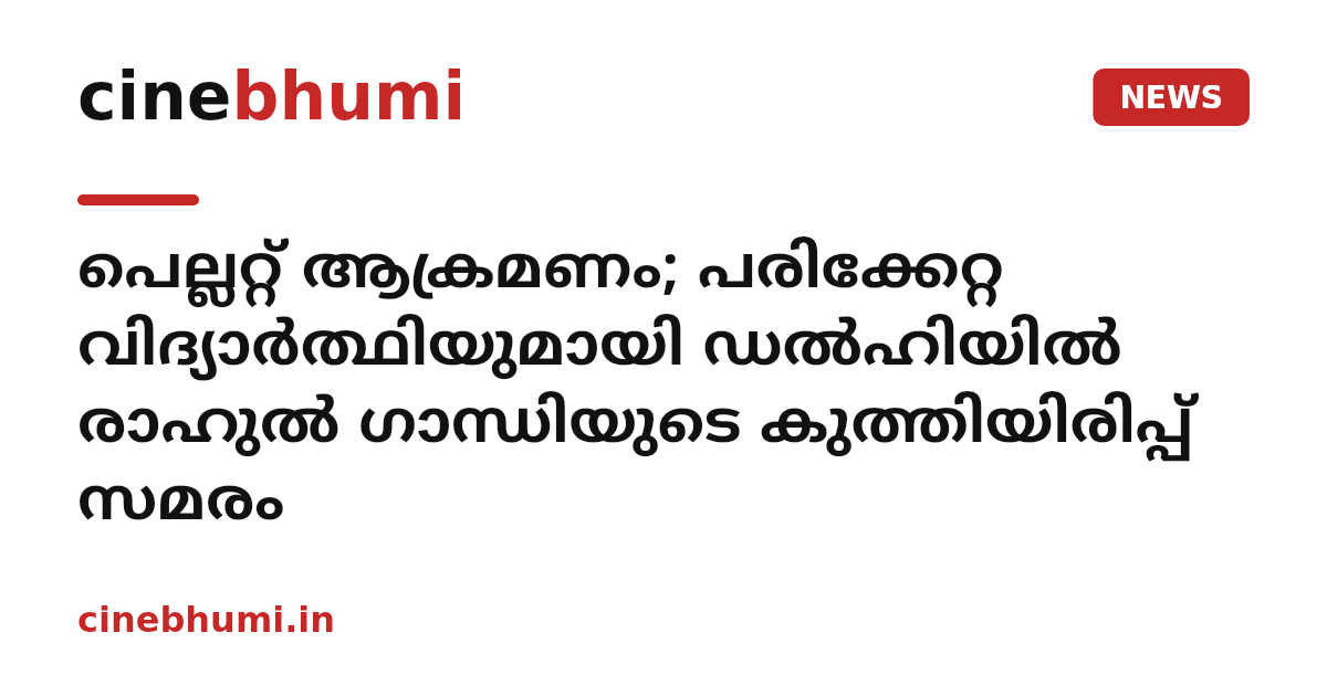 പെല്ലറ്റ് ആക്രമണം; പരിക്കേറ്റ വിദ്യാർത്ഥിയുമായി ഡൽഹിയിൽ രാഹുൽ ഗാന്ധിയുടെ കുത്തിയിരിപ്പ് സമരം