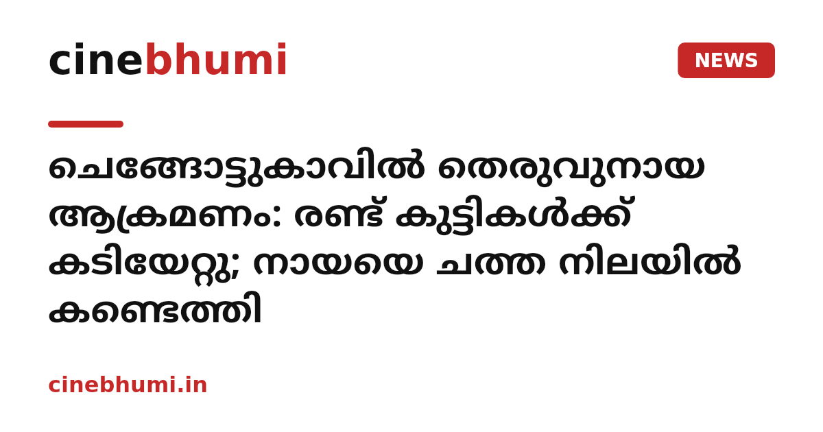 ചെങ്ങോട്ടുകാവില്‍ തെരുവുനായ ആക്രമണം: രണ്ട് കുട്ടികള്‍ക്ക് കടിയേറ്റു; നായയെ ചത്ത നിലയില്‍ കണ്ടെത്തി