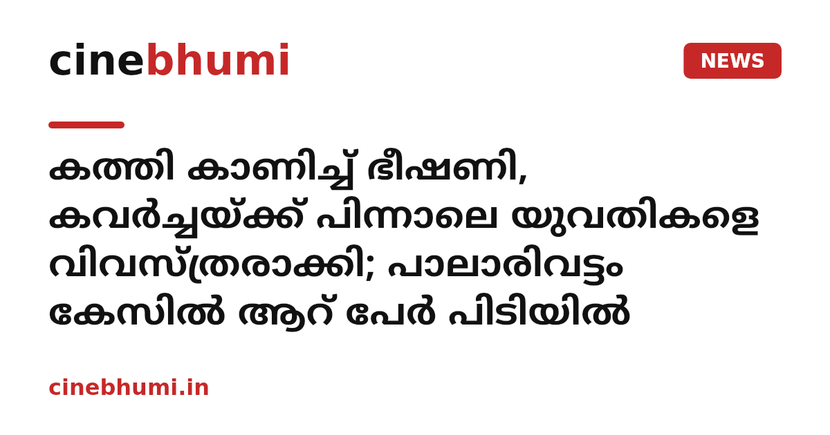 കത്തി കാണിച്ച് ഭീഷണി, കവർച്ചയ്ക്ക് പിന്നാലെ യുവതികളെ വിവസ്ത്രരാക്കി; പാലാരിവട്ടം കേസിൽ ആറ് പേർ പിടിയിൽ