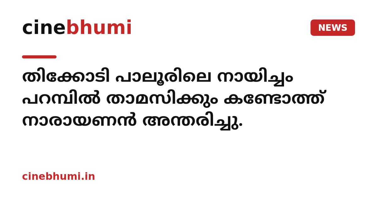 തിക്കോടി പാലൂരിലെ നായിച്ചം പറമ്പിൽ താമസിക്കും കണ്ടോത്ത് നാരായണൻ അന്തരിച്ചു.