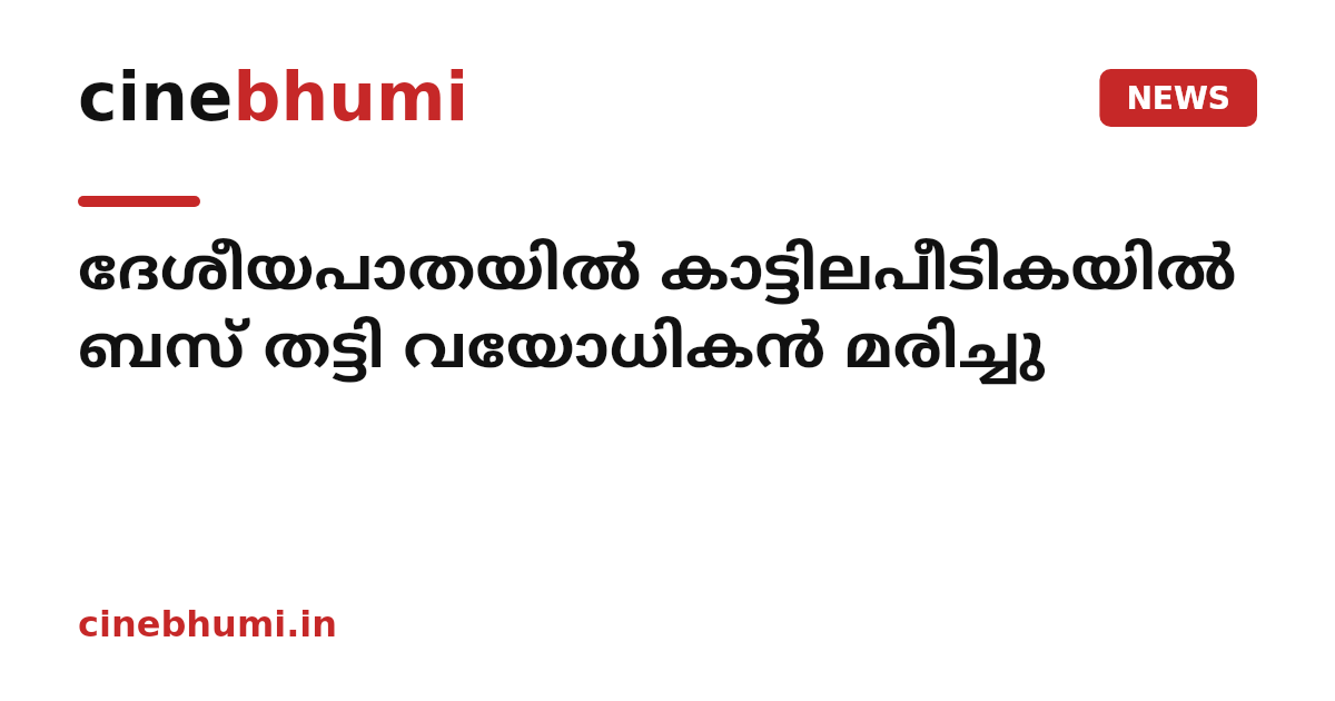 ദേശീയപാതയിൽ കാട്ടിലപീടികയിൽ ബസ് തട്ടി വയോധികൻ മരിച്ചു