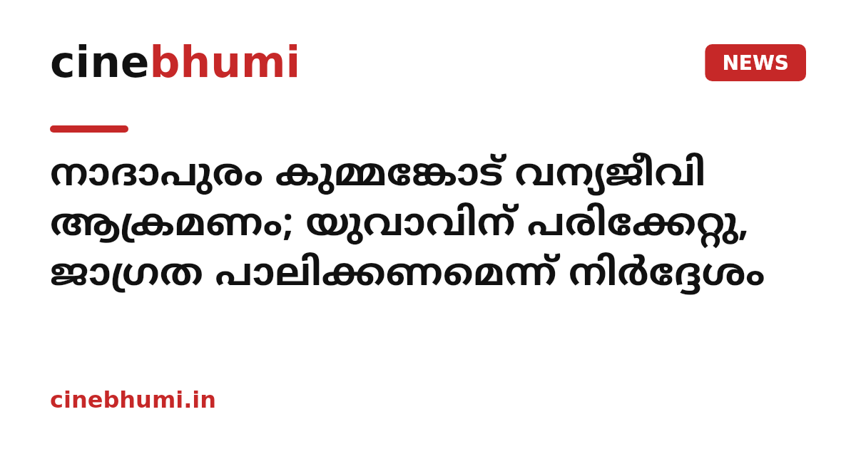 നാദാപുരം കുമ്മങ്കോട് വന്യജീവി ആക്രമണം; യുവാവിന് പരിക്കേറ്റു, ജാഗ്രത പാലിക്കണമെന്ന് നിർദ്ദേശം