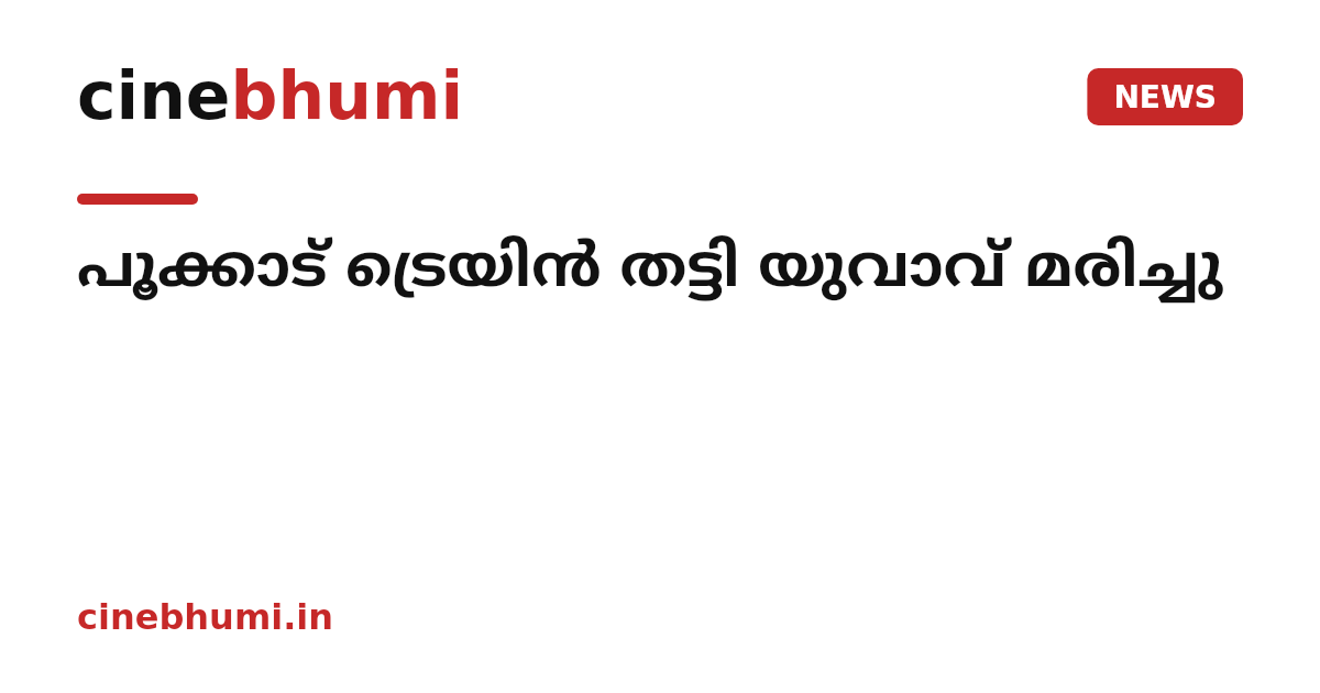 പൂക്കാട് ട്രെയിൻ തട്ടി യുവാവ് മരിച്ചു