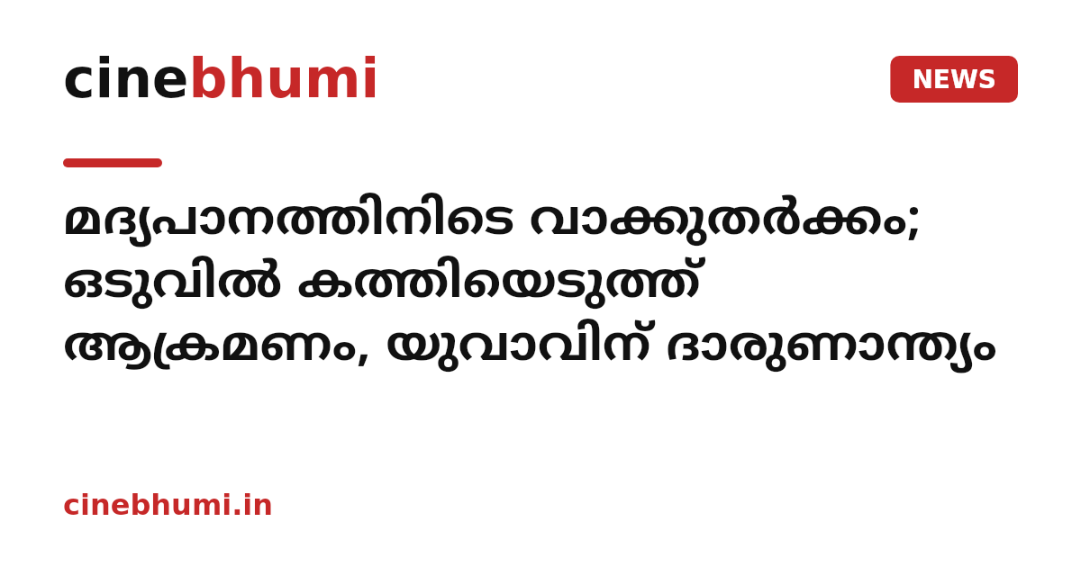 മദ്യപാനത്തിനിടെ വാക്കുതർക്കം; ഒടുവിൽ കത്തിയെടുത്ത് ആക്രമണം, യുവാവിന് ദാരുണാന്ത്യം