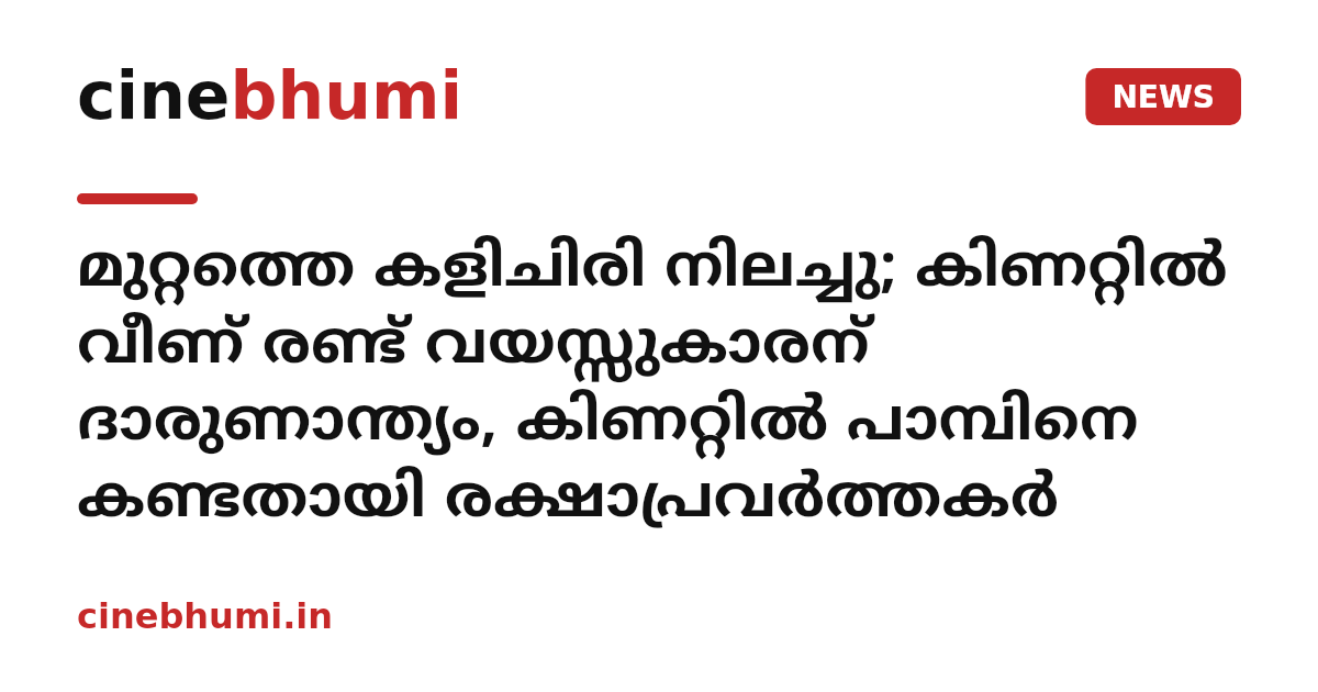 മുറ്റത്തെ കളിചിരി നിലച്ചു; കിണറ്റിൽ വീണ് രണ്ട് വയസ്സുകാരന് ദാരുണാന്ത്യം, കിണറ്റില്‍ പാമ്പിനെ കണ്ടതായി രക്ഷാപ്രവര്‍ത്തകര്‍