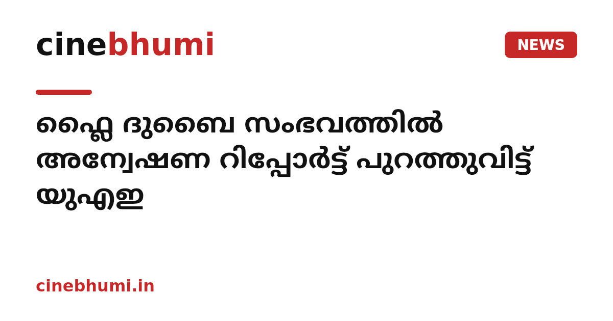 ഫ്ലൈ ദുബൈ സംഭവത്തിൽ അന്വേഷണ റിപ്പോർട്ട് പുറത്തുവിട്ട് യുഎഇ