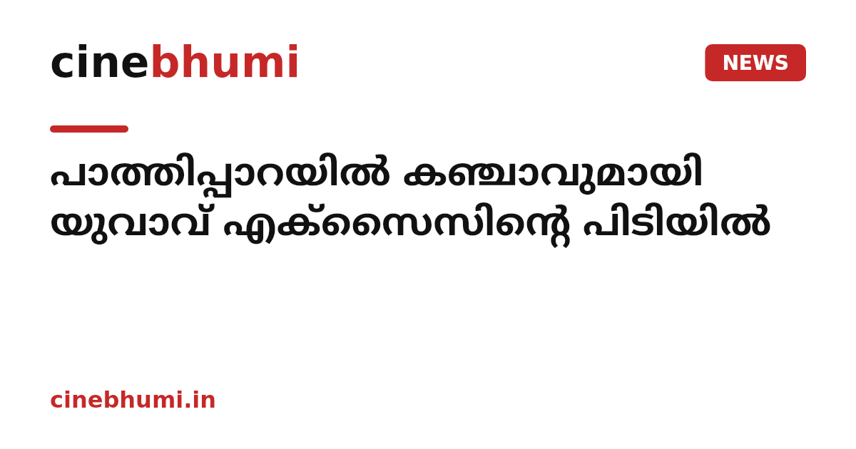 പാത്തിപ്പാറയില്‍ കഞ്ചാവുമായി യുവാവ് എക്‌സൈസിന്റെ പിടിയില്‍