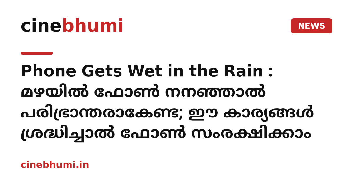 Phone Gets Wet in the Rain : മഴയിൽ ഫോൺ നനഞ്ഞാൽ പരിഭ്രാന്തരാകേണ്ട; ഈ കാര്യങ്ങൾ ശ്രദ്ധിച്ചാൽ ഫോൺ സംരക്ഷിക്കാം
